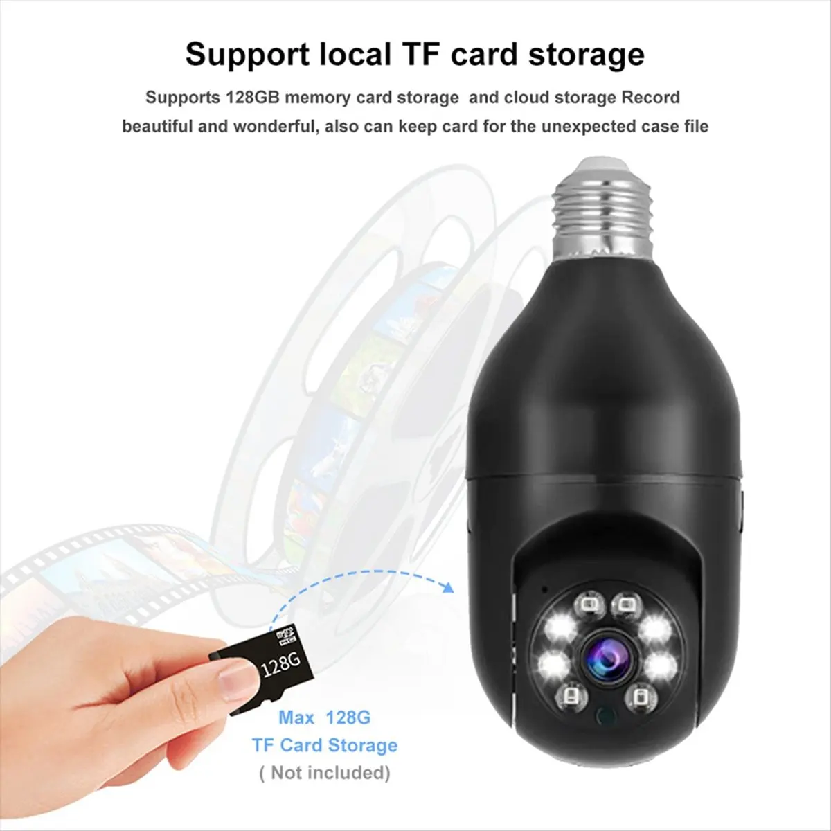

IP Camera E27 Bulb 1080P Wireless Full Color Night Vision Auto Human Tracking Video Security Surveillance PTZ Cameras