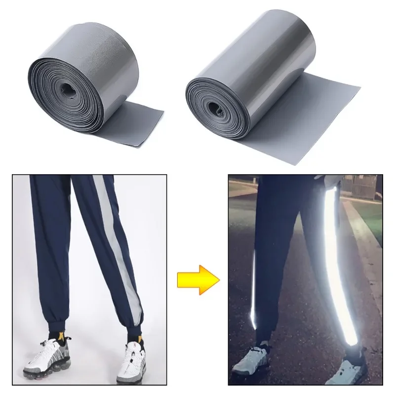 Filme reflexivo de transferência de calor Adesivo Refletor de segurança Saco de roupas DIY Sapatos Ferro Suprimentos de roupas de segurança 2 5cm por rolo 5m