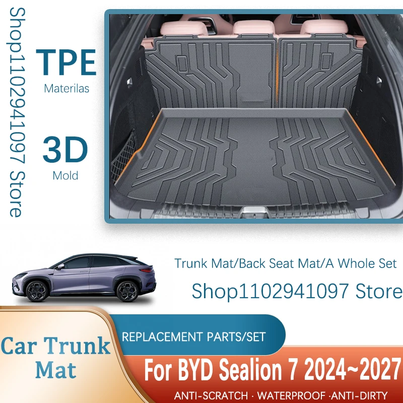 

Car Trunk Mats For BYD Sealion 7 07 EV 2024 2025 2026 2027 Waterproof Carpet Storage Pad Cargo Liner Rug Carpet Auto Accessories