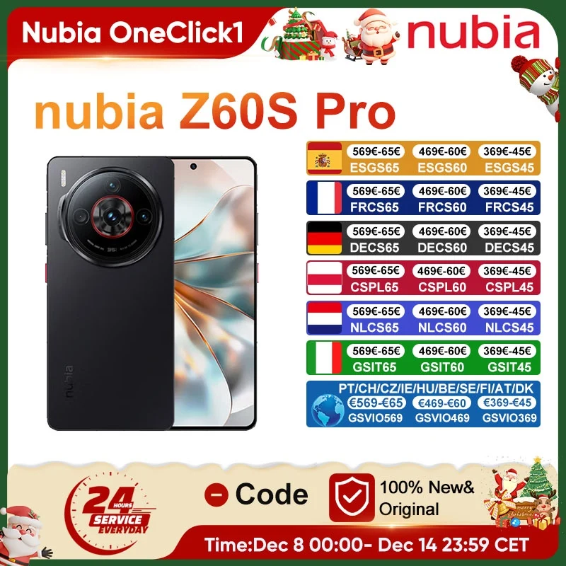 nubia Z60S Pro 5G Android Smartphone Snapdragon 8 Gen 2 6.78'' 120Hz OLED Screen 80W Fast Charging 50MP Camera Google