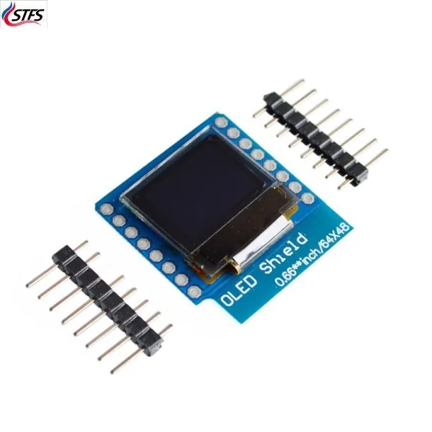 

0.66 inch OLED LED LCD Dispaly Shield Compatible for WEMOS D1 MINI ESP32 64X48 0.66 inch Display 0.66" oled module IIC I2C