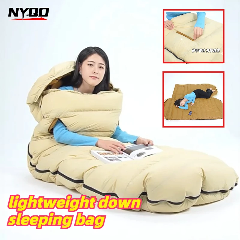 

New Arrival Large Egg-Shaped Down Sleeping Bag for Adults, 3-4 Seasons Warm Mummy Bag, Outdoor Camping Hiking Backpacking