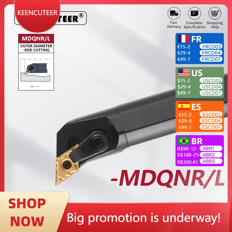 

S20R-MDQNR S25S-MDQNR S32T-MDQNR Internal Turning Tool -MDQNR/L11/15 Lathe Bar Turning Holder CNC Cutting Tool Cutter Bar