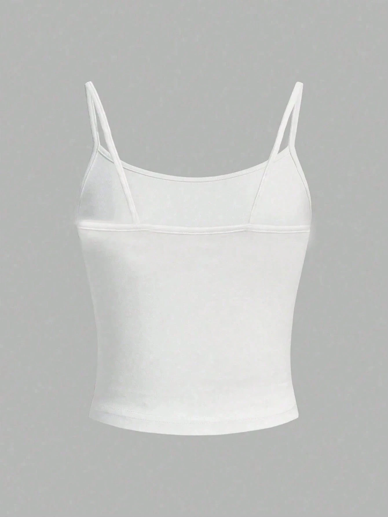 Y2K Cute Kitten Print White Cami Top Women Lucky Clover Ladybug Spaghetti Strap Slim Crop Tank Top