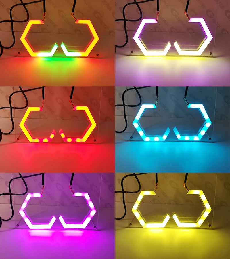 For Volkswagen VW Passat CC RF Remote Bluetooth-compatible APP Ultra Bright Multi Color RGB LED Angel Eyes Hex Halo Rings Light