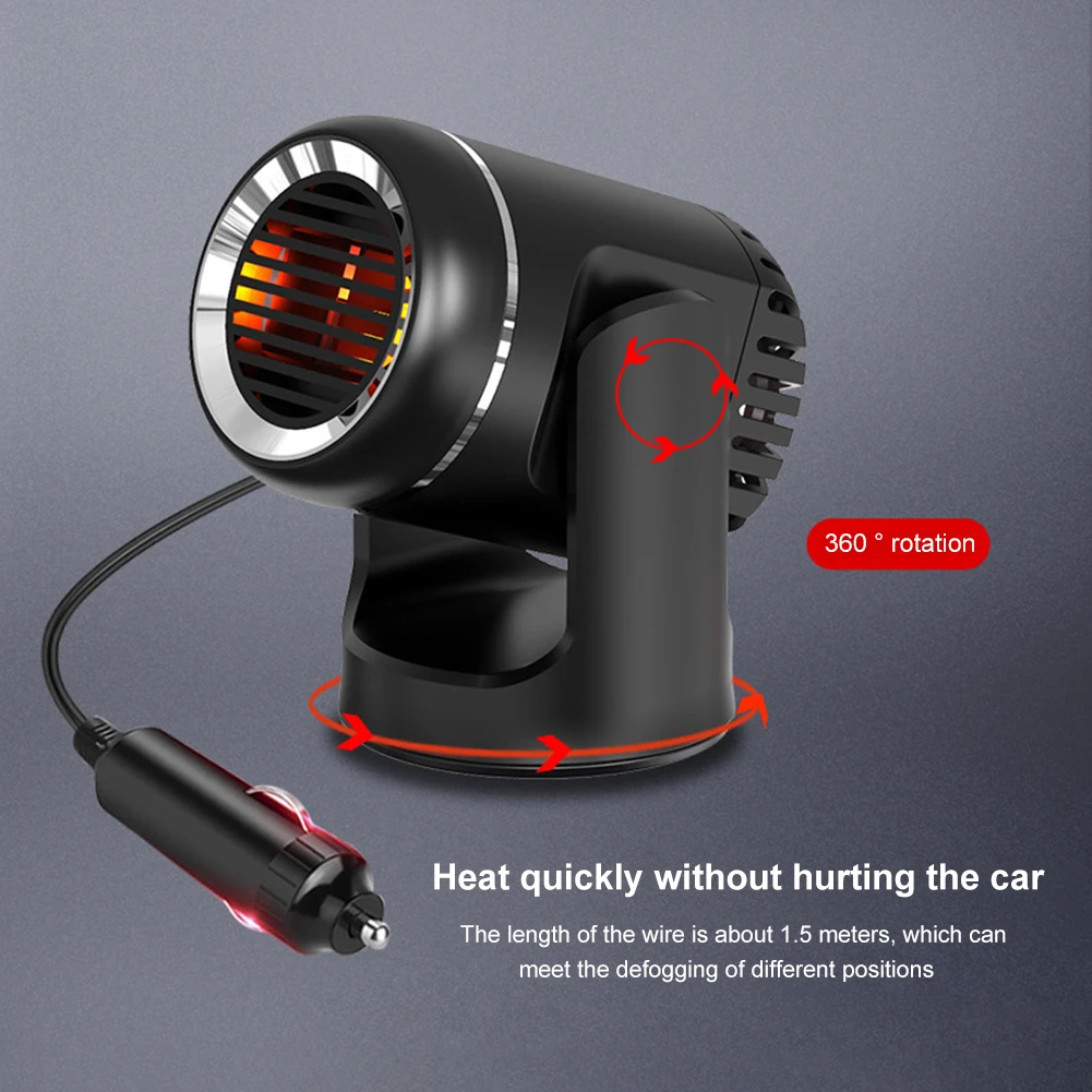 Electric Heating Fan 12V Window Windshield Defogging Defrosting Heater Air Purification Low Noise for Car Winter Accessories