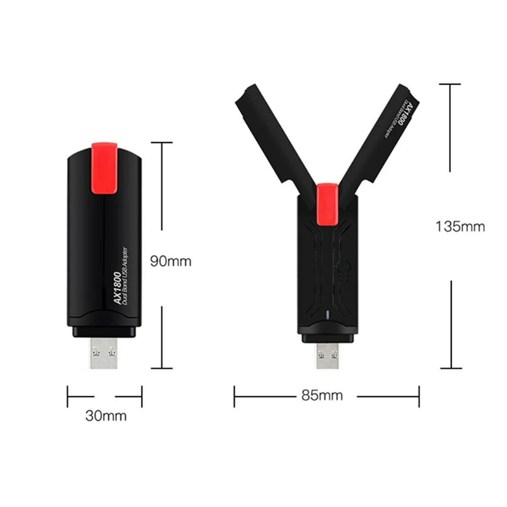 USB 3.0 WiFi 6 ADAPTER 1800Mbps อะแดปเตอร์เครือข่ายไร้สายแบบ Dual-Band 2.4 ghz/ 5GHz USB WiFi dongle ตัวรับสัญญาณ WiFi