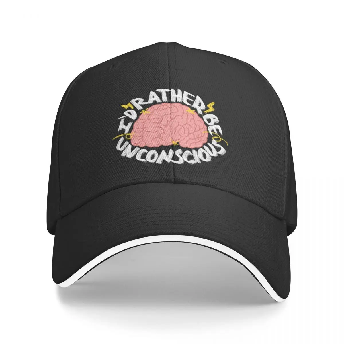 I’d Rather Be Unconscious (White Lettering) Baseball Cap Hat Man For The Sun Big Size Hat For Women Men's