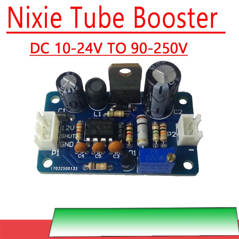 Модуль усилителя трубки Nixie DC 12 В 24 В до 90-250 В 160 В 170 В Регулируемый повышающий источник питания высокого напряжения Привод светящихся часов Magic Eye