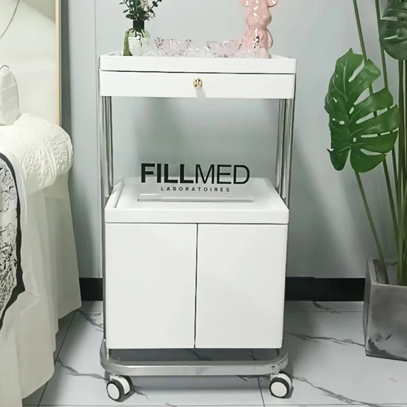 

Высококачественная тележка для салона красоты, кремовая ветровая тележка для салона красоты, специальная стойка для спа-салона, тележка для домашнего хранения инструментов