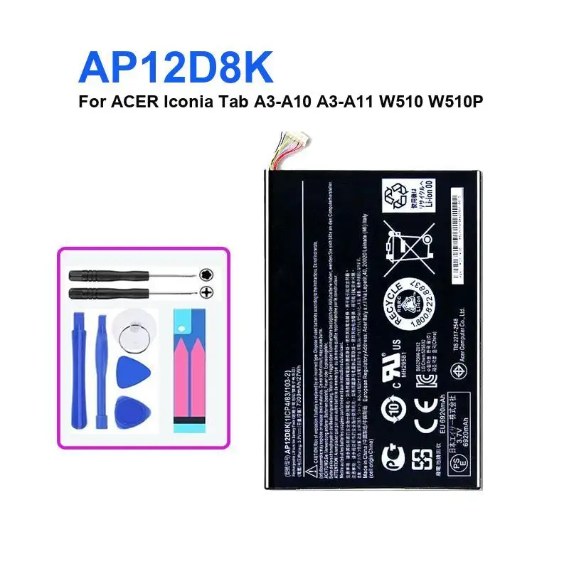 Tablet Battery A1311 AP14F8K AP12D8K For Acer Iconia Tab A1-830 A1-850 B1-810 B1-820 W1-810 A3-A10 A3-A11 W510 Batteries