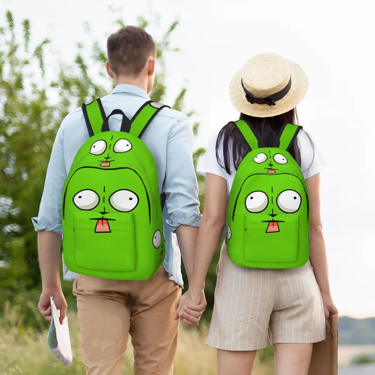 Gir Face Invaders Zims Cartoon Anime Cool Backpack Gift High School Work Daypack for Men Women Laptop Computer Canvas Bags