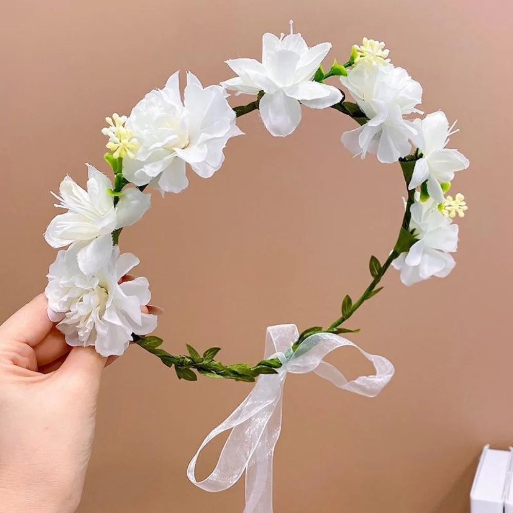 

Bohemia Style Bride Garland Thai Hair Ornaments Simulation Wreath Simulation Flower Adjustable Seaside Vacation Headdress