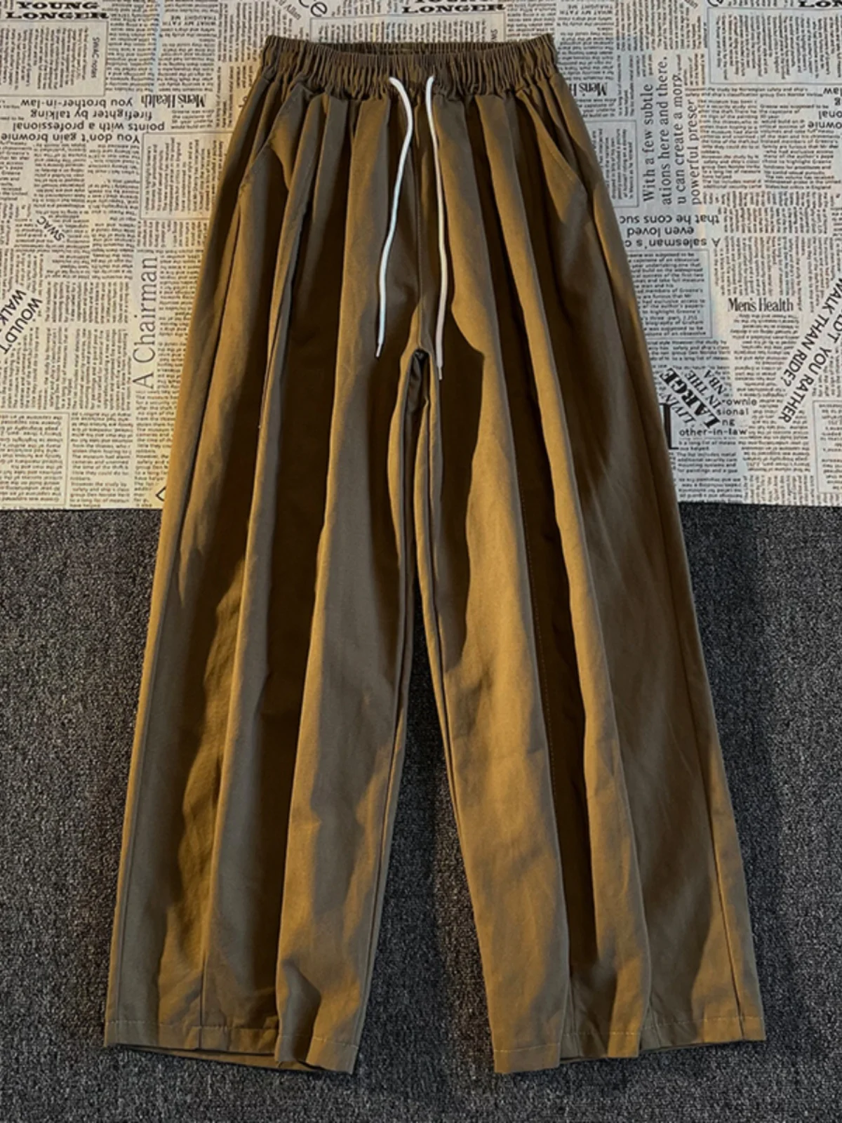 

Летние тонкие прямые повседневные брюки для мужчин из чистого хлопка, универсальные, в стиле Гонконг, модные, японские, ретро, укороченные (до щиколотки)