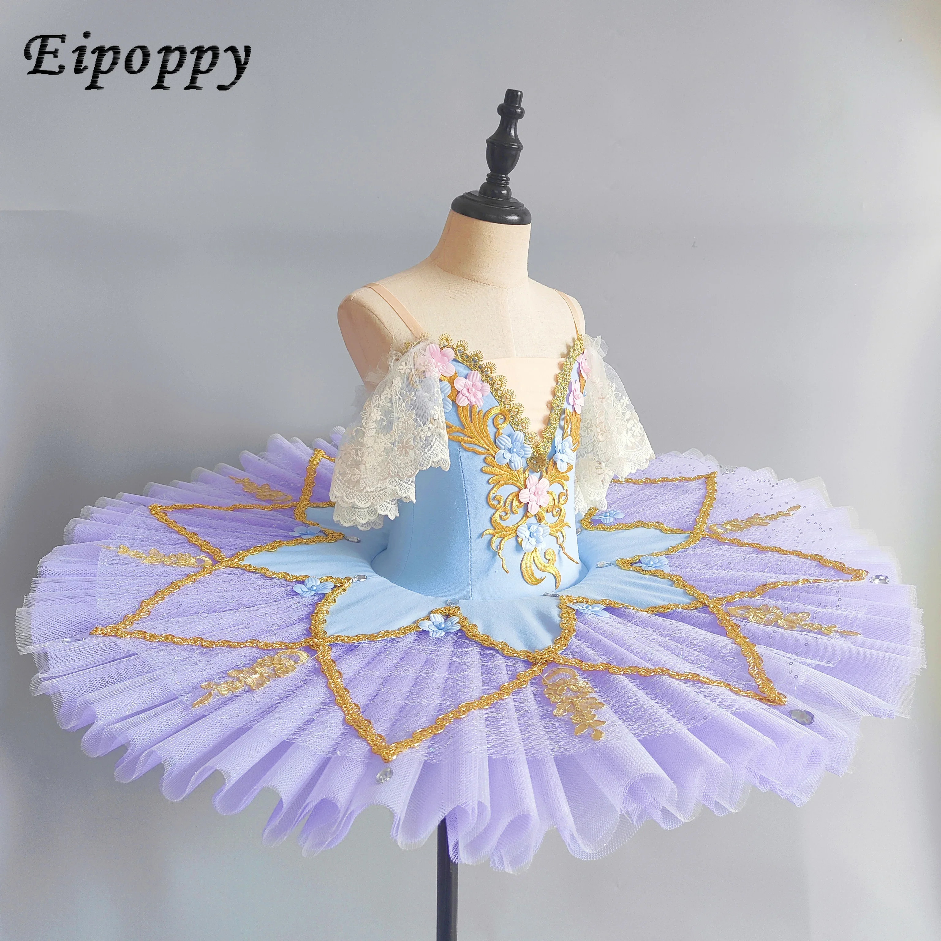 

Children's Ballet Skirt Girls' Purple Sleeping Beauty Tutu Skirt Flower Fairy Little Swan Fluffy Gauze Skirt Performance Costume