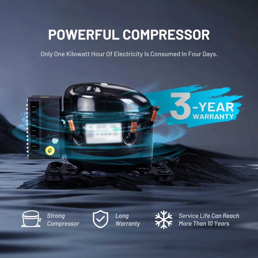 WTW25 Portable Car Fridge Freezers AC 100-240V DC 12V 24V Compressor Electric Camping Refrigerator Detachable Battery