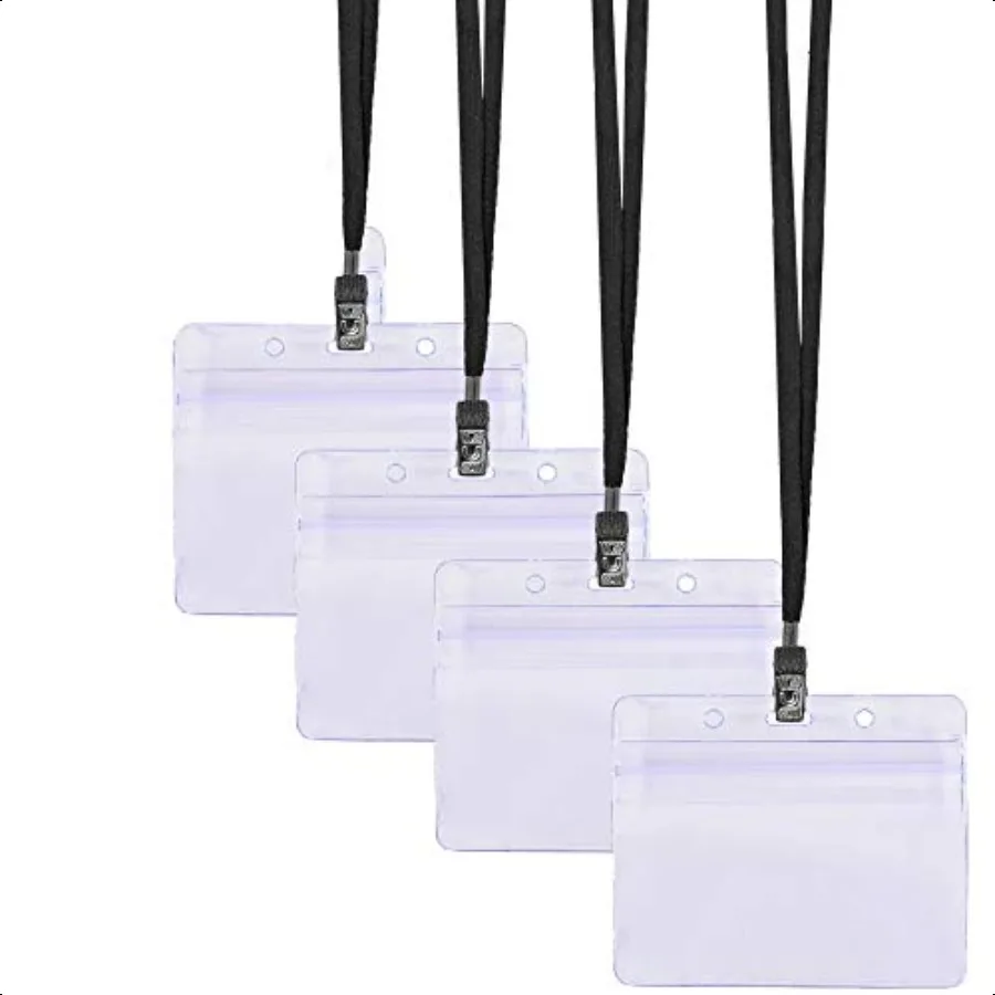 

330 pcs Make 110 Name Tag Holders with Lanyards and White Insert Cards Quick Load No Zipper Badge Protector ID Holder Heavy Dut