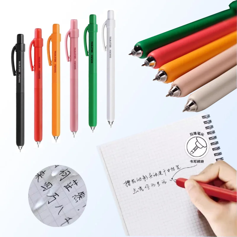 0.5mm Writing Line Width Gel Pen Press-type Quick-drying Black Refill for Students Writing Notes Markings Office Signature