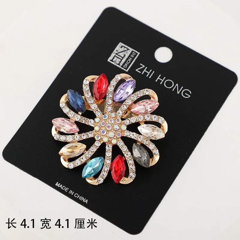 High-grade Women's Brooch Inlaid Colored Crystal And Pearl Luxury Quality Pin's Accessories For Women