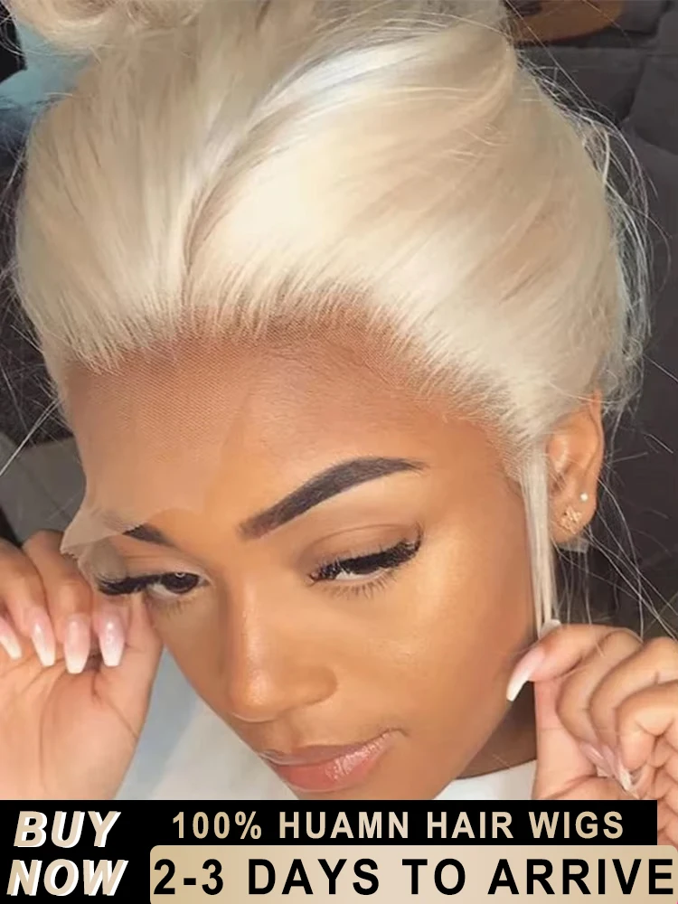 

200% 13x6 HD Transparent 613 Blonde Lace Frontal Human Hair Wig 30 40 42 Inch Colored Bone Straight Lace Front Human Hair Wigs