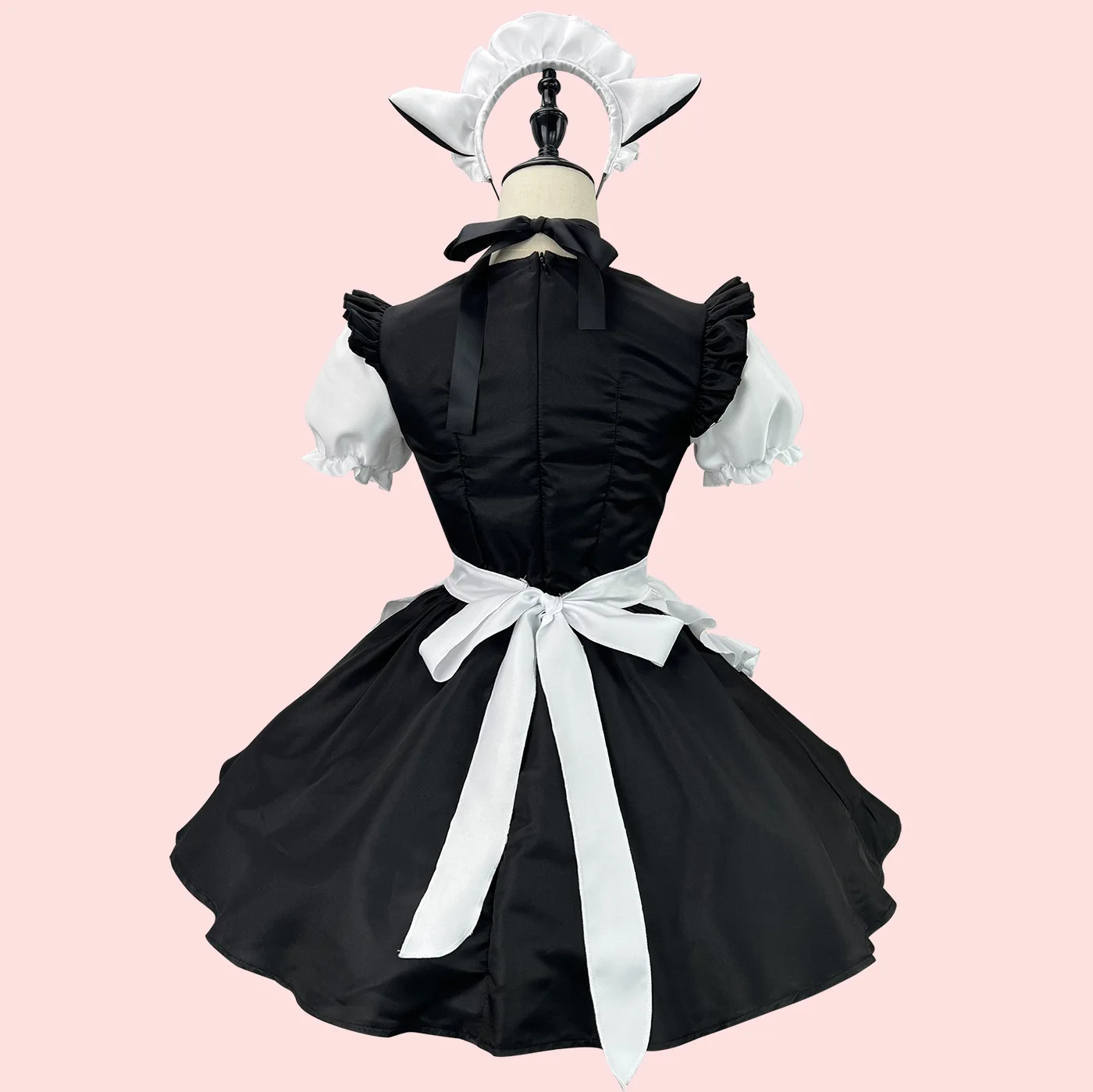 Pink Maid Costume Japanese Anime Cosplay Sweet Classic women Lolita Fancy Apron Maid Dress Pink Black Set Halloween dress