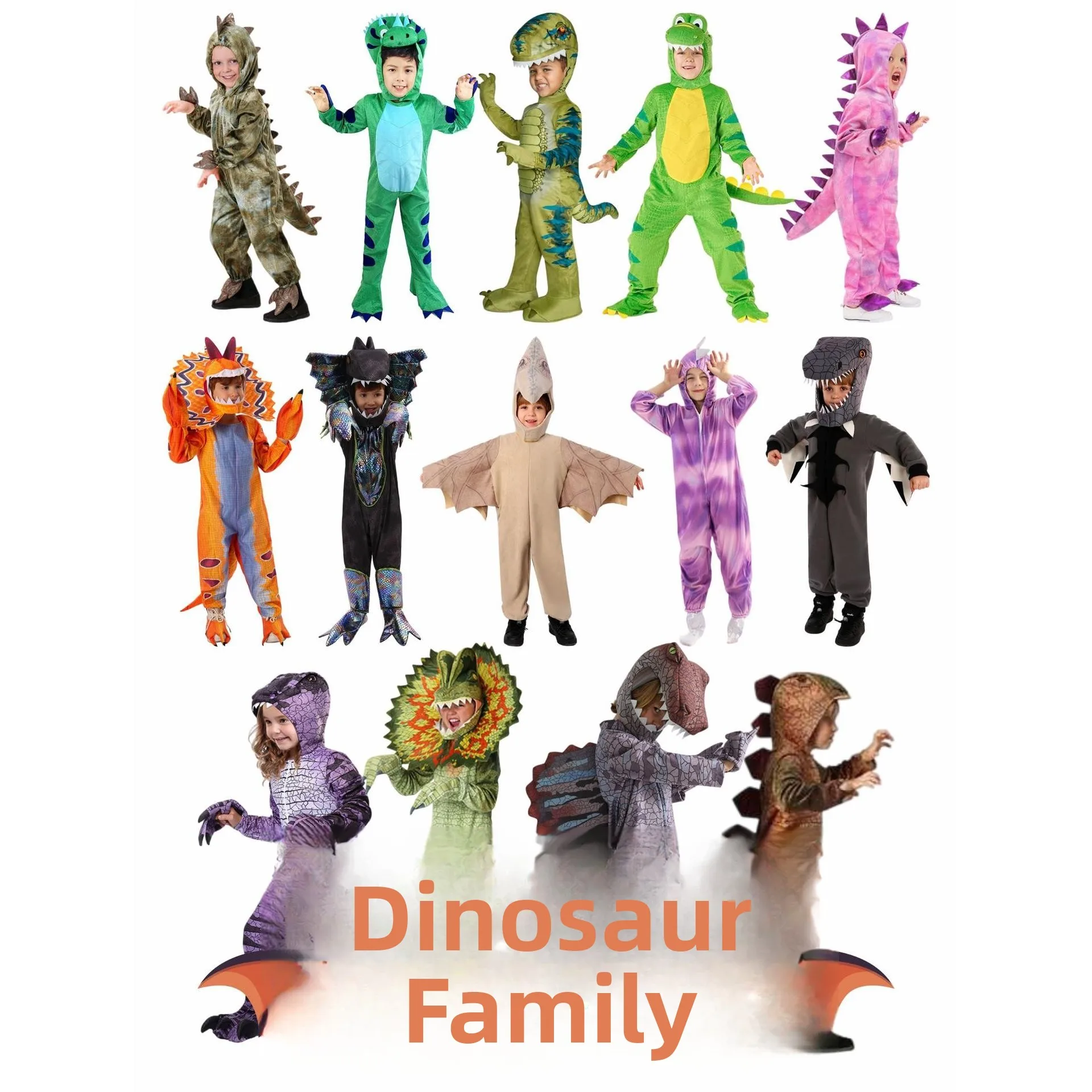 

Halloween Dinosaur Cosplay Costume Children's Animal Outfit Game Suit Party Performance Clothes Stage Ethnic Women's Dress