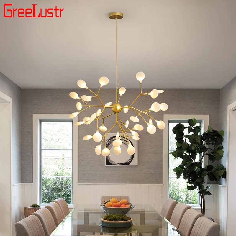 

Modern Firefly Pendant Chandelier Lamps Acrylic G4 Led Lights House Living Room Bedroom Home Decor Ceiling Lamp 36 Lamp Bulbs