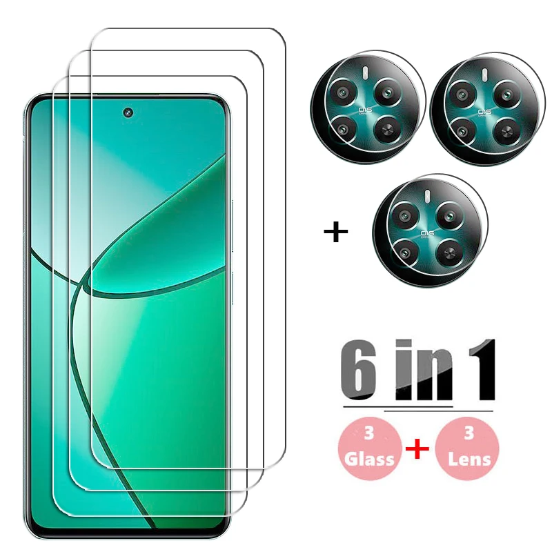 Vidro temperado para Realme 12 Plus, protetor de tela cheia, filme protetor da lente do telefone, 5G, 12 Plus