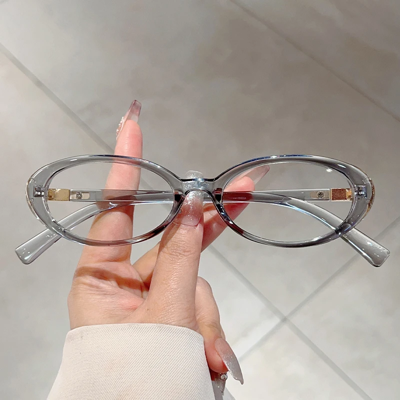KAMMPT Oval Glasses Women 2025 New Vintage Korean Style Blue Light Blocking Optical Frames Trendy Simple Decorative Eyeglasses