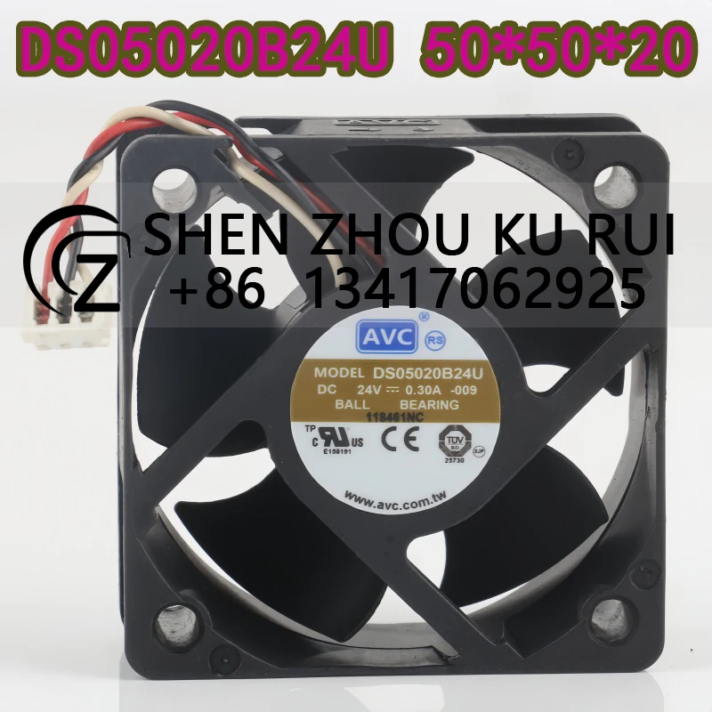 

Новый вентилятор охлаждения AVC DC24V 0.30A 5020 5CM с высокой производительностью, двойным шарикоподшипником, инверторный, трехпроводной, DS05020B24U
