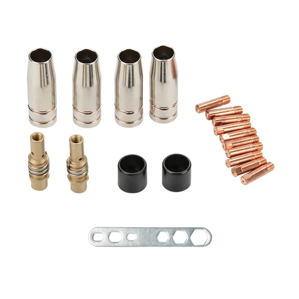 19Pcs Nozzle Kontak Dudukan Ujung untuk Mig Welder Obor Kontak Semi Otomatis Las Alat Aksesori Cocok untuk 15AK Las