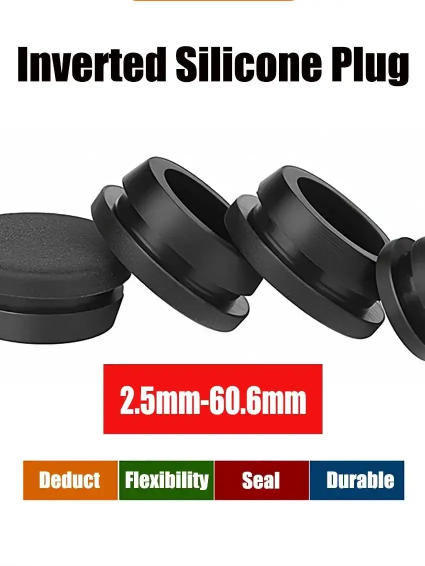 1-10 pièces 2.5-60mm noir conique Snap-on Silicone caoutchouc T Type bouchon obturateur embouts Tube insère bonde résistant haute température