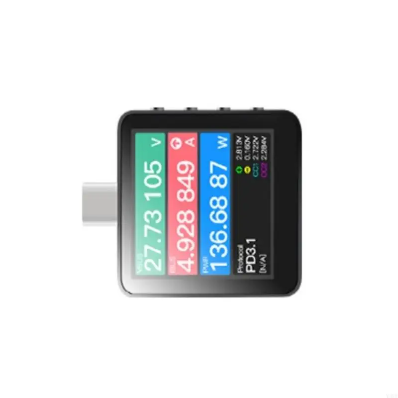 2025 Máy đo hiện tại USB PD3.1 Điện áp mới với các bảo vệ thông minh và ghi dữ liệu 1.54 inch Màn hình