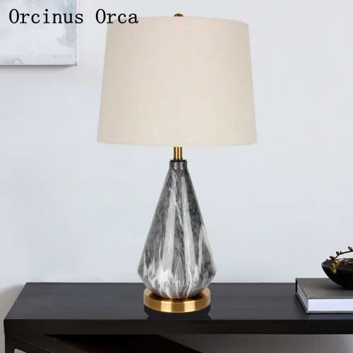 Postmodern Creative Individual Marble Table Lamp Living Room Bedside Lamp Nordic Simple LED Ceramic Table Lamp free shipping