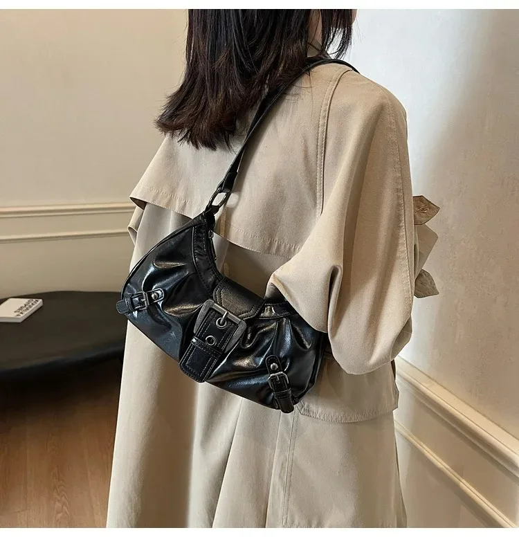 Retro Y2K Plissierte Hobo-Schultertasche für Damen, Trendige Maillard-Style Unterarmtasche, Clutch-Handtaschen für Reisen, Arbeit und Shopping – Detail 29