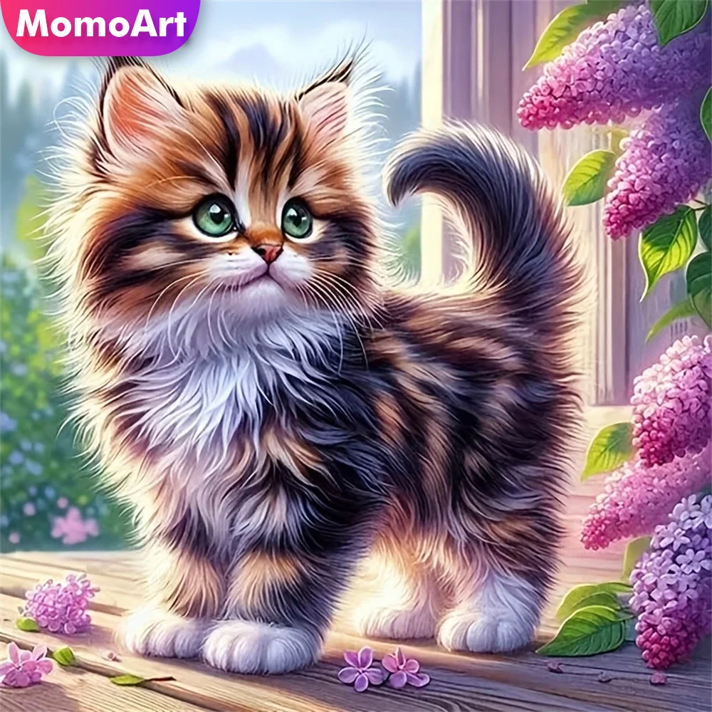 Momoart Animal Diamond Embroidery Cat Pattern For Adults Beg