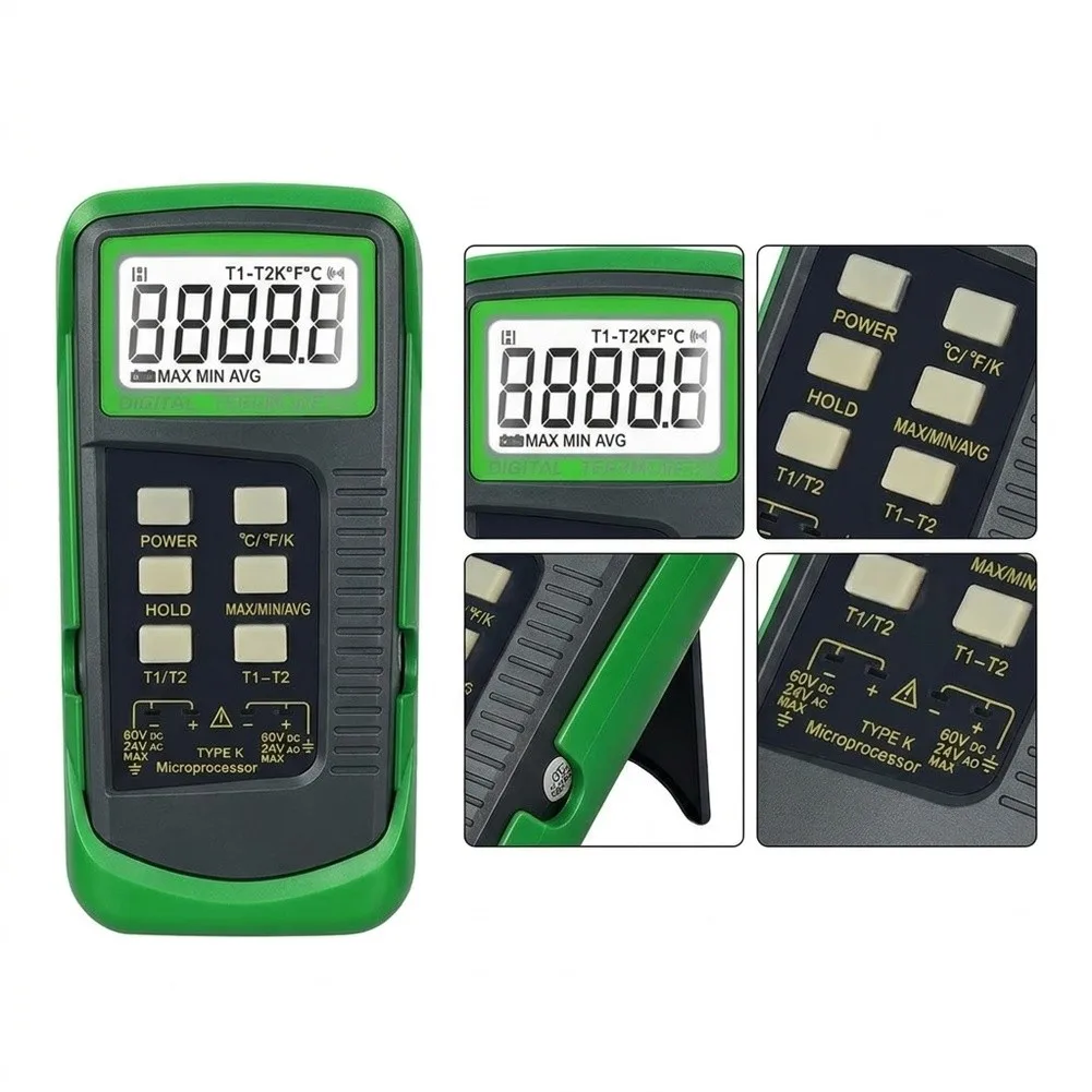 K-Type Thermometer for Professional For contact Temperature Measurement with Microcontroller-Enhanced Stability