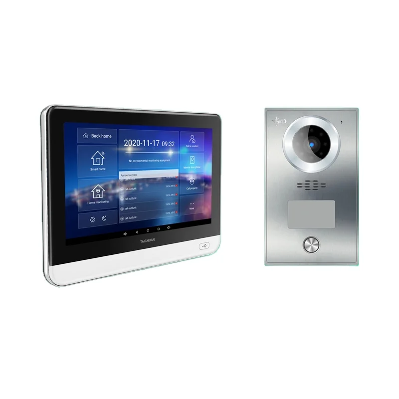 

7 inch Android Tuya smart video door phone IP villa intercom touch screen IoT smart home control panel IC card unlock doorbell