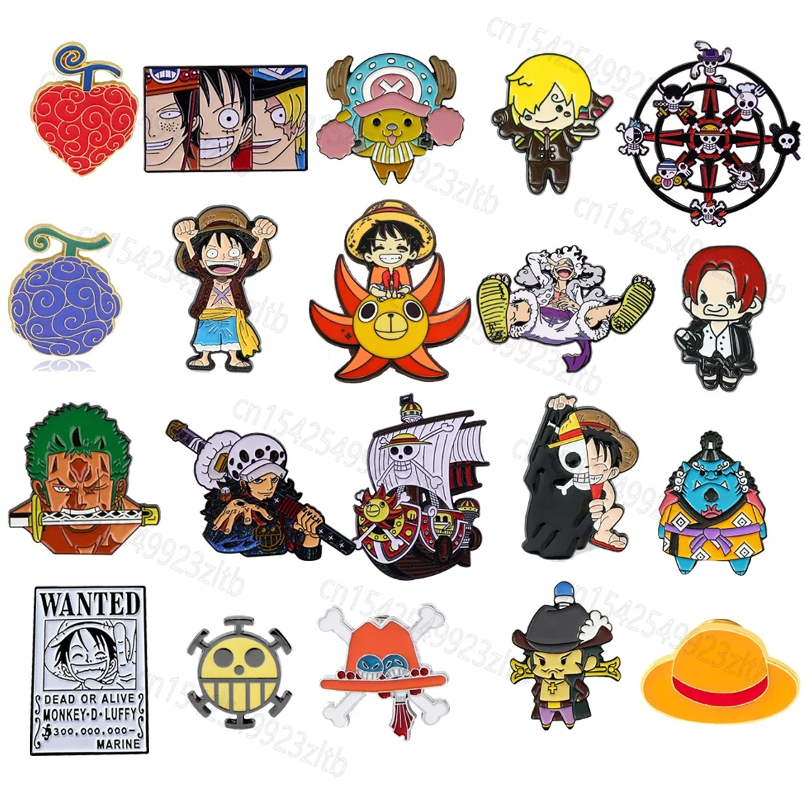 

Anime One-Piece Brooch Ace Luffies Roronoa Zoros Alloy Enamel Metal Badge Backpack Boa Hancock Cartoon Clip Decoration Gift