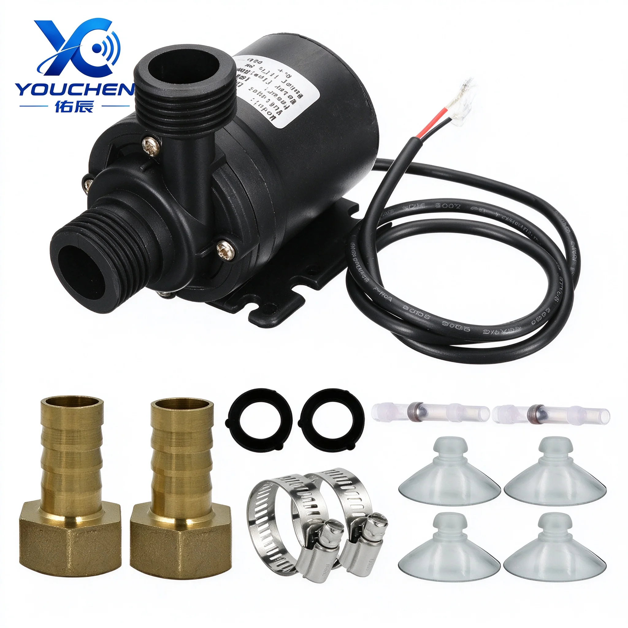 12V/24V Mini DC Brushless Submersible Water Pump 800L/H 6M Lift IP68 Waterproof Pump for Solar Fountain Aquarium Cooling