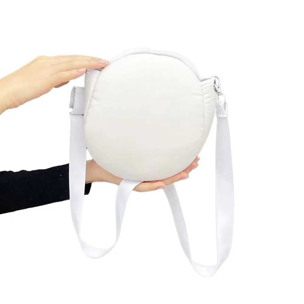 Bolsa de panqueques en blanco por sublimación, bolsa de la suerte de poliéster, bonito cubo de agua de una pieza, monedero de hombro para impresión por transferencia de calor