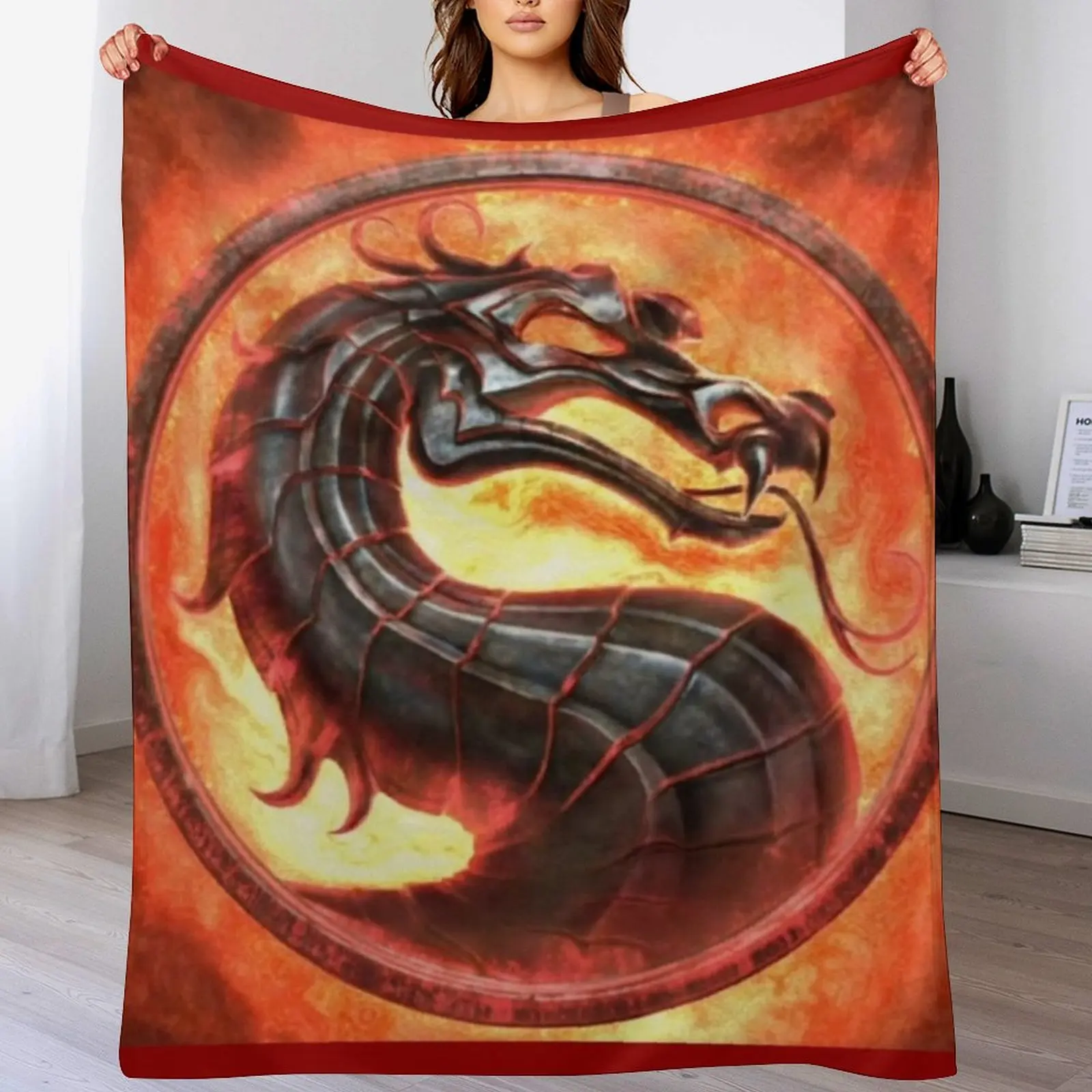 

Mortal kombat sega Throw Blanket Machine Washable Soft Warm Blanket