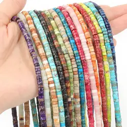 4x2mm Natural Rondelle Beads Imperial Jaspers Turquoises Flat Abacus Spacer Stone Beads for Jewelry DIY Making Bracelet Earrings