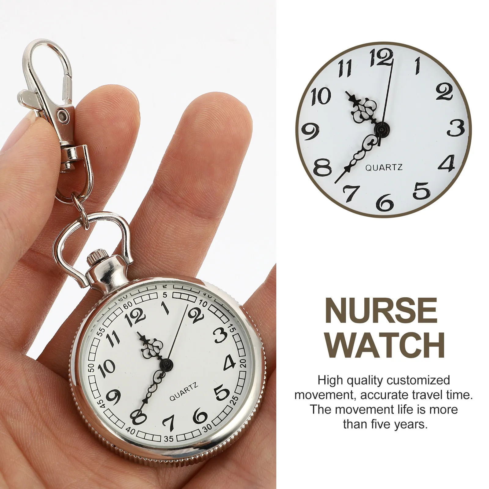 

1Pcs Chest Hanging Nurse Quartz Pocket Watch Fashion Nursing Watch Clear Dial Suitable for Medical Use Nurse Watches for Women