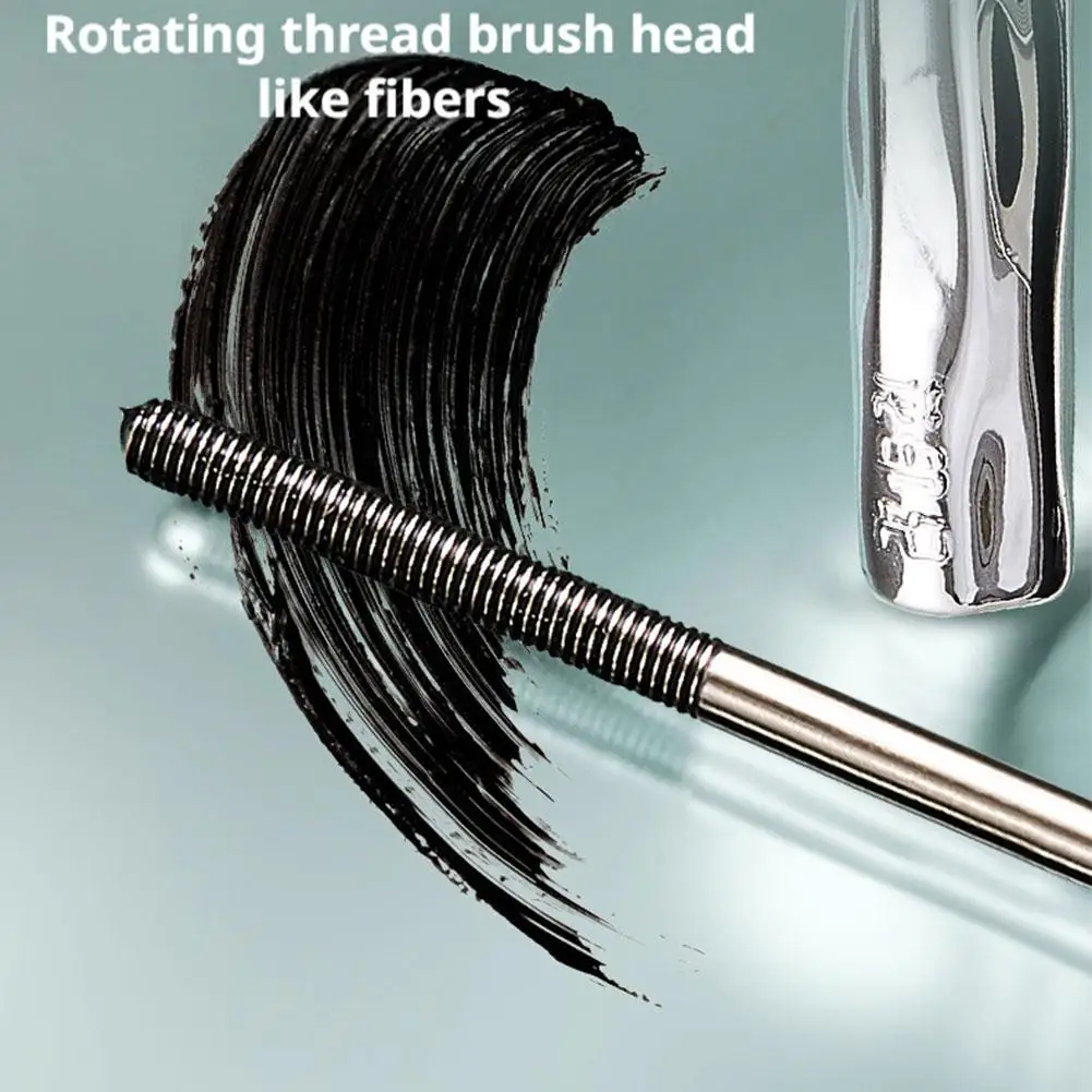 Mascara en Tube d'acier, brosse spirale spéciale, Mascara imperméable en Fiber de soie longue durée, gardez les cils recourbés pour le maquillage long du temps