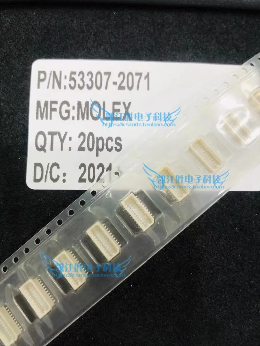 

10 pcs, 100% original new models 53307-2071, 0533072071, 0.8mm, 20P, circuit board slot