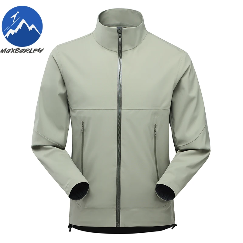 Maxbarley Man Jacket 2025 Autumn Premium Solid Color Camping Windproof Single Layer Rush Coat Outdoor Climbing Waterproof Coats