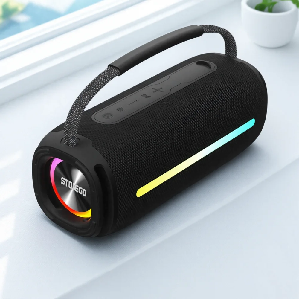 

Портативный Bluetooth 5.3 динамик водонепроницаемый RGB фонарь IPX6 высокой мощности аудио открытый беспроводной сабвуфер