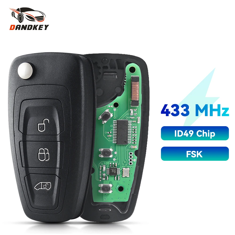 

Dandkey GK2T-15K601-AB for Ford Transit Tourneo Transit Custom Tourneo Custom 2016 2017 2018 2019 2020 Remote Key Fob ID49 Chip