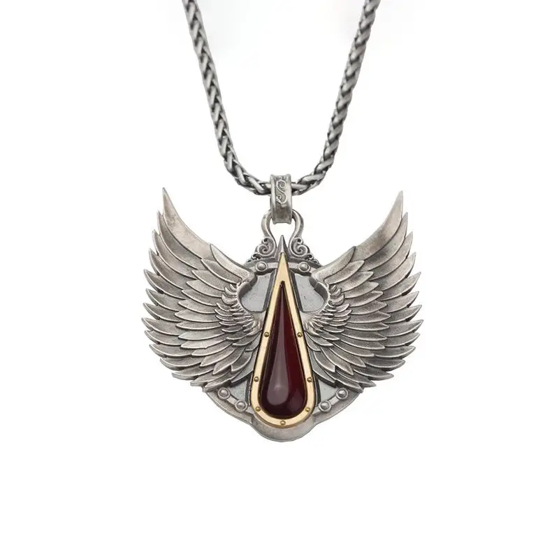 Warhammer 40K Blood Angels Feather Wing Necklace Creative Personality Vintage Boy Pendant Pendant Trendy Clavicle Chain Ornament